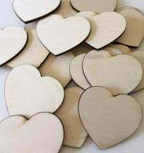 wedding photo - 50 2.5 inch wood hearts - unfinished wooden hearts for wedding and parties