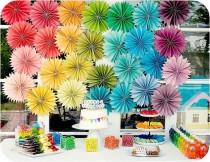 wedding photo - Party Decor Paper Flowers ...  32 Pomwheels .... Pick Your Colors // weddings // birthdays // party decorations