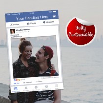 wedding photo - Facebook Frame Fully Customised Photo Booth Prop (Digital File) Facebook Prop