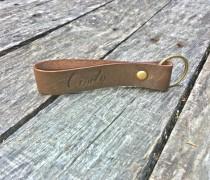 wedding photo -  Personalized leather Keychains-leather keyfob-anniversary leather gift-personalized leather gift