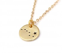 wedding photo -  Big Dipper, Sterling Silver, Hand Stamped Constellation Necklace, Ursa Major Gold Plated, Necklace Silver, Zodiac Jewelry, Birthday Gift
