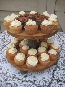 wedding photo - Rustic Wedding, Rustic Cupcake Stand, Rustic Cake Stand, Log Cupcake Stand, Tree Cupcake Stand, Wood Cupcake Stand, Your Divine Affair