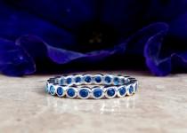 wedding photo - Eternity Band / Bubble Band / Sapphire Ring / Sapphire Eternity Band / Eternity / wedding ring / Sterling Silver Eternity