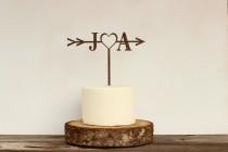 wedding photo - Rustic Wedding Arrow Cake Topper,Custom Cake Topper,Bridal Shower Cake Topper,Cake Toppers for Weddings,Rustic Wedding Cake Topper
