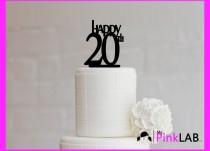 wedding photo - Cake Decor Rustic-Happy birthday Cake topper-Birthday-All birthday cake toppers-happy 20th