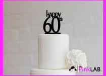wedding photo - Cake Decor Rustic-Happy birthday Cake topper-Birthday-All birthday cake toppers-happy 60th
