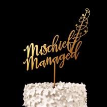 wedding photo - Mischief Managed Harry Potter Wedding Cake Topper -  Keepsake Wedding Cake Toppers