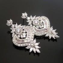 wedding photo - Crystal Bridal earrings, Crystal Wedding earrings, Bridal jewelry, Rhinestone earrings, Art Deco earrings, Vintage inspired earrings, EMMA