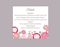 wedding photo -  DIY Wedding Details Card Template Editable Word File Download Printable Details Card Floral Pink Details Card Colorful Information Card