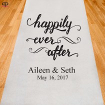 wedding photo - Happily Ever After Wedding Aisle Runner - Personalized Wedding AIsle Runner (ppd12)