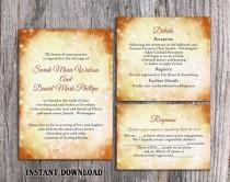 wedding photo -  DIY Rustic Wedding Invitation Template Set Editable Word File Download Printable Invitation Gold Wedding Invitation Yellow invitation