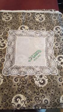 wedding photo - Bride's Lace Handkerchief Custom Embroidered - Add Your Own Special Saying - Great Gift For Your Daughter On Her Wedding Day