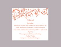 wedding photo -  DIY Wedding Details Card Template Editable Word File Instant Download Printable Details Card Red Orange Details Card Elegant Enclosure Cards