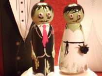 wedding photo - Custom Zombie Cake Toppers - Semi Custom