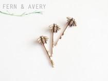 wedding photo - Choose silver or golden bronze bee hair pins. Bee bobby pins. Elegant Bee hair clip. Dainty bee hair clip.