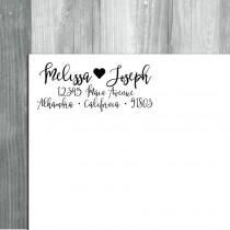 wedding photo - Custom Return Address Stamp, Return Address Stamp, Self Inking Stamp, Rubber Stamp, Wedding Stamp, Address Stamp, Save the Date Stamp