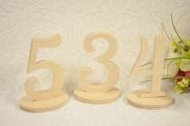 wedding photo - Wedding Wooden Table Numbers - Do It Yourself Wedding Table Number Kit - Unfinished Wood Numbers for Wedding DIY Craft Set of 1-20
