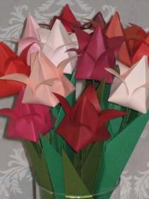 wedding photo - Tulips - Shades of Red - Origami Flower Arrangement