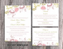 wedding photo -  DIY Wedding Invitation Template Set Editable Word File Instant Download Printable Invitation Floral Wedding Invitation Colorful Invitation