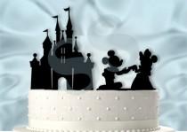 wedding photo - Mickey and Minnie Proposing at the Castle Wedding Cake Topper