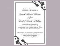 wedding photo -  DIY Wedding Invitation Template Editable Word File Instant Download Elegant Printable Invitation Black Wedding Invitation DIY Invitations