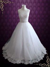 wedding photo - Princess Lace Ball Gown Wedding Dress 