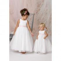 wedding photo - Satin & Organza Ball Gown With Sash Floor Length Jewel Flower Girl Dress - Compelling Wedding Dresses
