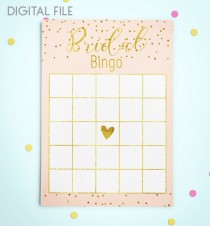 wedding photo -  Bingo Game Download Bridal Bingo Gold Foil Confetti Bridal Shower Bingo Pink Printable Bridal Shower Bingo Game Instant Download idkbg2