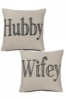 wedding photo - Wifey Hubby Pillow Set