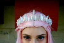 wedding photo - The Glaceon Mermaid Crown - [Clear Polished Angel Aura Crystal Quartz Crown / Tiara]