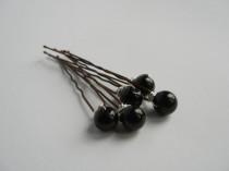 Black Hair Pins, Black Bobby Pins, Black Pearls, Bridal Hair Pins, Bridal Hair Accessory, Black Hair Accessories, Ballet Bun. wedding photo - Black Hair Pins, Black Bobby Pins, Black Pearls, Bridal Hair Pins, Bridal Hair Accessory, Black Hair Accessories, Ballet Bun.