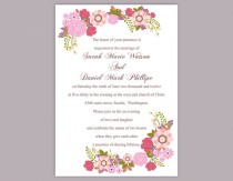 wedding photo -  DIY Wedding Invitation Template Editable Word File Instant Download Printable Colorful Invitation Pink Wedding Invitation Floral Invitation