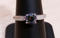 wedding photo - Mystic Topaz Ring Sterling Silver Gemstone size 4 6 7 8 9 - Rainbow Topaz - Engagement Ring - Wedding Ring - Promise Ring  Alternative Bride