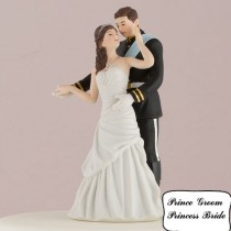 wedding photo - Princess Bride and Prince Groom Wedding Cake Toppers Fairytale Happily Ever After Couple Romantic Porcelain Hand Painted Figurines