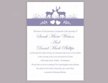 wedding photo -  DIY Wedding Invitation Template Editable Word File Instant Download Printable Reindeer Invitation Purple Wedding Invitation lavender invite