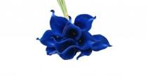 wedding photo - Calla Lily bouquet. blue, calla lily bouquet Real Touch