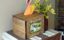 wedding photo - Wedding Card Box, personalized Wedding Card box, Money Box, rustic wedding, rustic card box, card box for wedding, wood card box