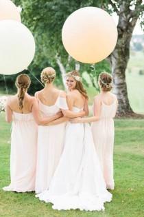 wedding photo - Blush, Ivory, Pastel Pink, and White 36" HUGE Latex Balloons 