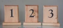 wedding photo - Rustic Wedding or Event Wood Table Number with Holders