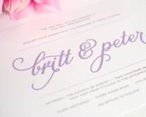 wedding photo - Whimsical Wedding Invitation, Whimsical Wedding Invitations in Light Purple - Classic Whimsy Wedding Invitation - Sample Set