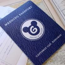 wedding photo - Disney Cruise Passport Wedding Invitation (Navy and Silver) - Design Fee
