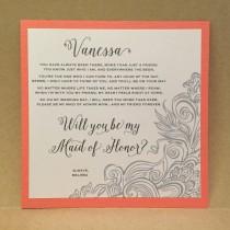 wedding photo - Will You Be My Bridesmaid Card Maid of Honor Wedding Party Ask Bridesmaid Personalized Cards Invite bridesmaid proposal {side design NEW}