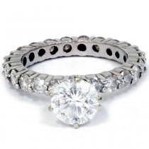 wedding photo - Diamond Eternity Engagement Ring 3.50Ct Diamond Eternity Engagement Ring 14K White Gold (Clarity Enhanced)