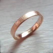 wedding photo - 14k Womens Rose Gold Wedding Band, 3mm Textured Wedding Band, 14k Rose Gold Wedding Band, size 4 ring, Textured Ring ring or Your Size