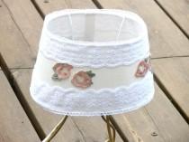 wedding photo - Shabby chic lampshade, Table decor, Living room light, Holiday Gift idea , Fabric cottage bedroom light , chic lamp, French country lamp.