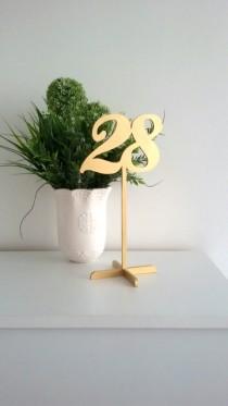 wedding photo -  Gold Table Numbers with base. Freestanding Wedding Numbers. Table numbers. Numbers for tables. Numbers. Gold numbers.