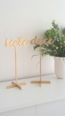 wedding photo -  Spanish Gold Table Numbers with base. Freestanding Wedding Numbers. Table numbers. Numbers for tables. Numbers. Gold numbers.