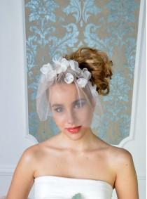 wedding photo - Florence birdcage veil, bridal veil, wedding veil, short veil, blush, blusher veil, tulle birdcage, wedding blusher,birdcage veil brida;