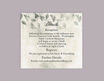 wedding photo -  DIY Rustic Wedding Details Card Template Editable Word File Download Printable Leaf Details Card Gray Silver Details Card Enclosure Card