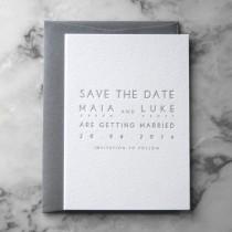 wedding photo - Letterpress Modern Minimal Save the Date (50 Pieces)